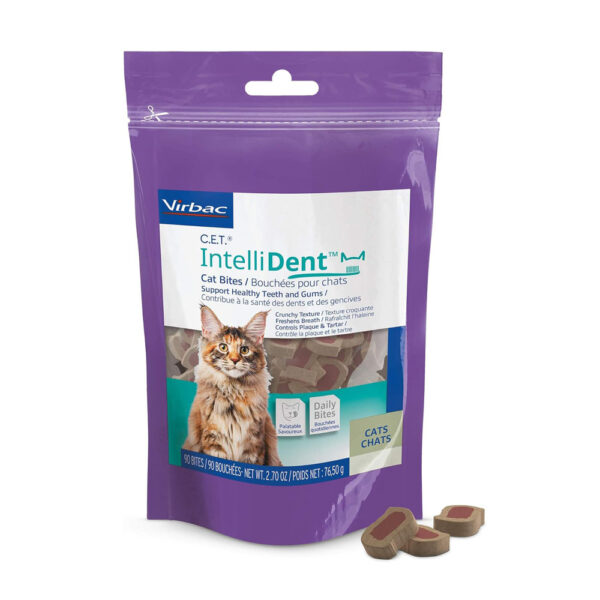 Virbac C.E.T. IntelliDent Cat Bites Dental Care Cat Treats for Healthy Teeth and Gums