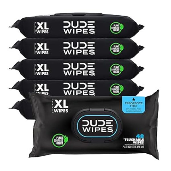 DUDE Wipes - Flushable Wipes - 6 Pack, 288 Wipes